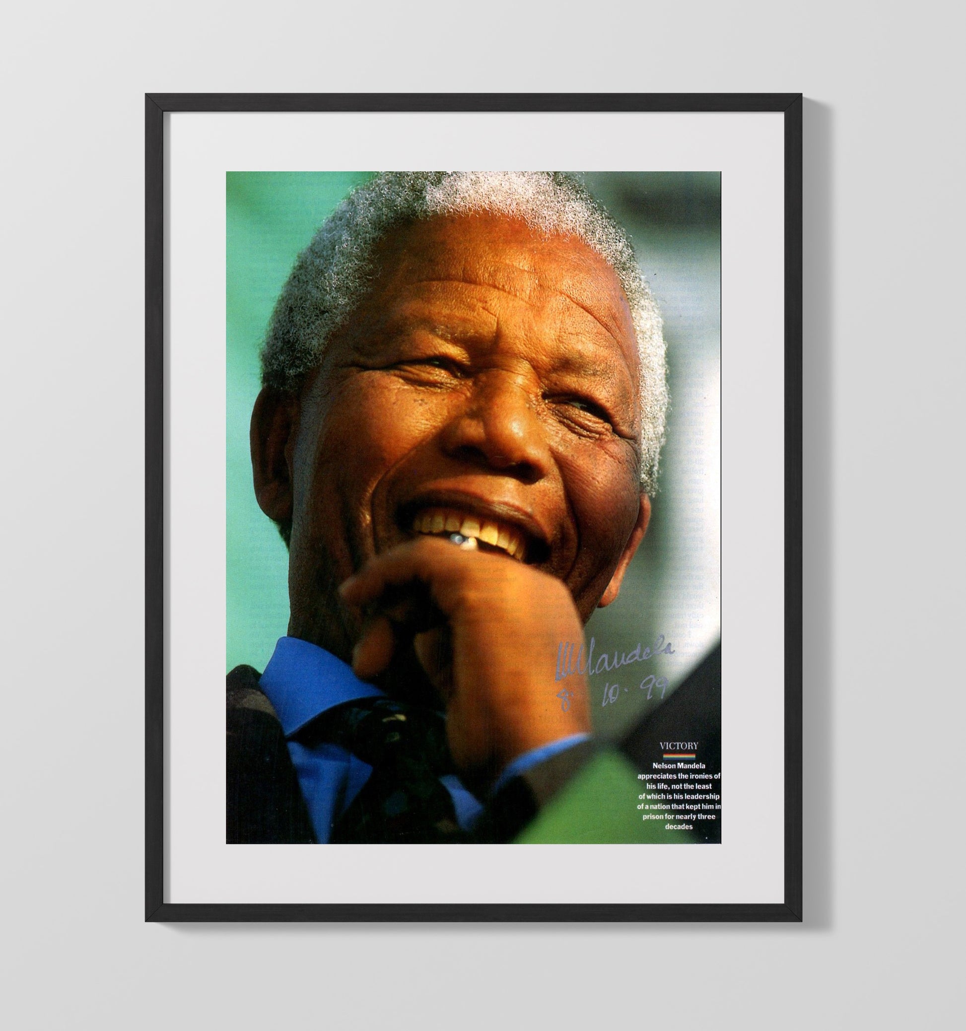 Historical - Nelson Mandela - Victory Close Up 1999 History Wall Art