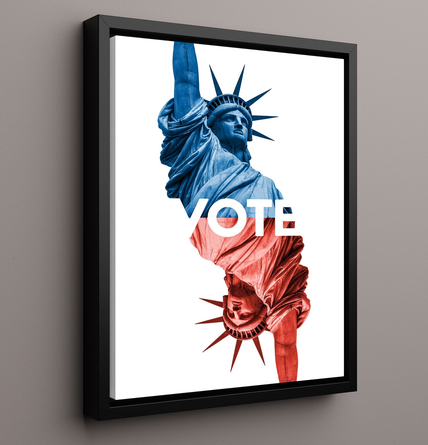 Historical - Patriotic Poster - Vote Statue Of Liberty Split Red Blue Design History Wall Art