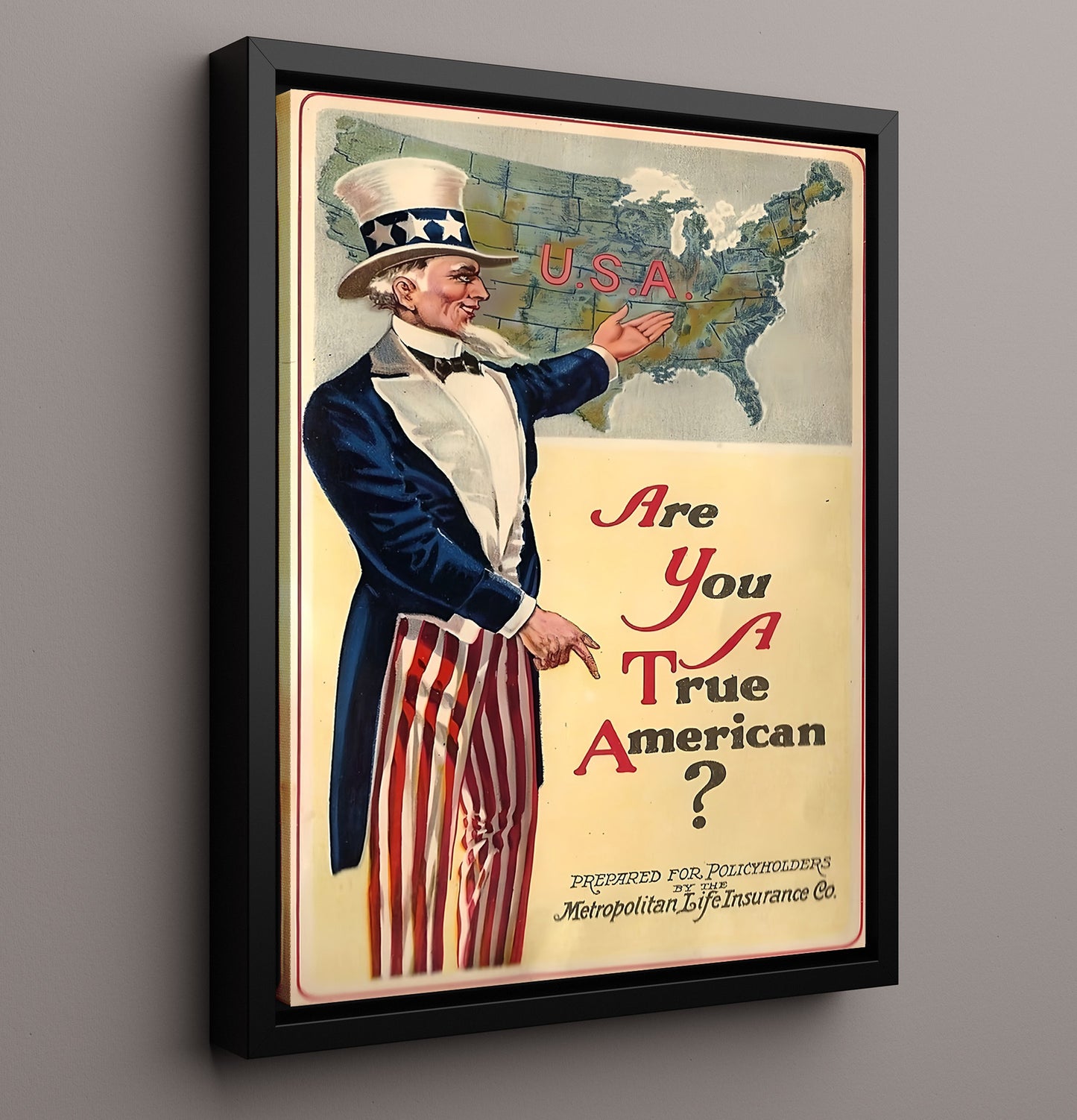 Historical - Patriotic Recruitment Poster - Uncle Sam Are You A True American History Wall Art