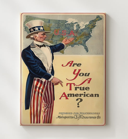 Patriotic Recruitment Poster - Uncle Sam Are You A True American 8x10 Canvas history wall art
