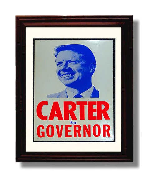 Historical - Political Campaign Poster - Carter For Governor Blue Portrait Design History Wall Art