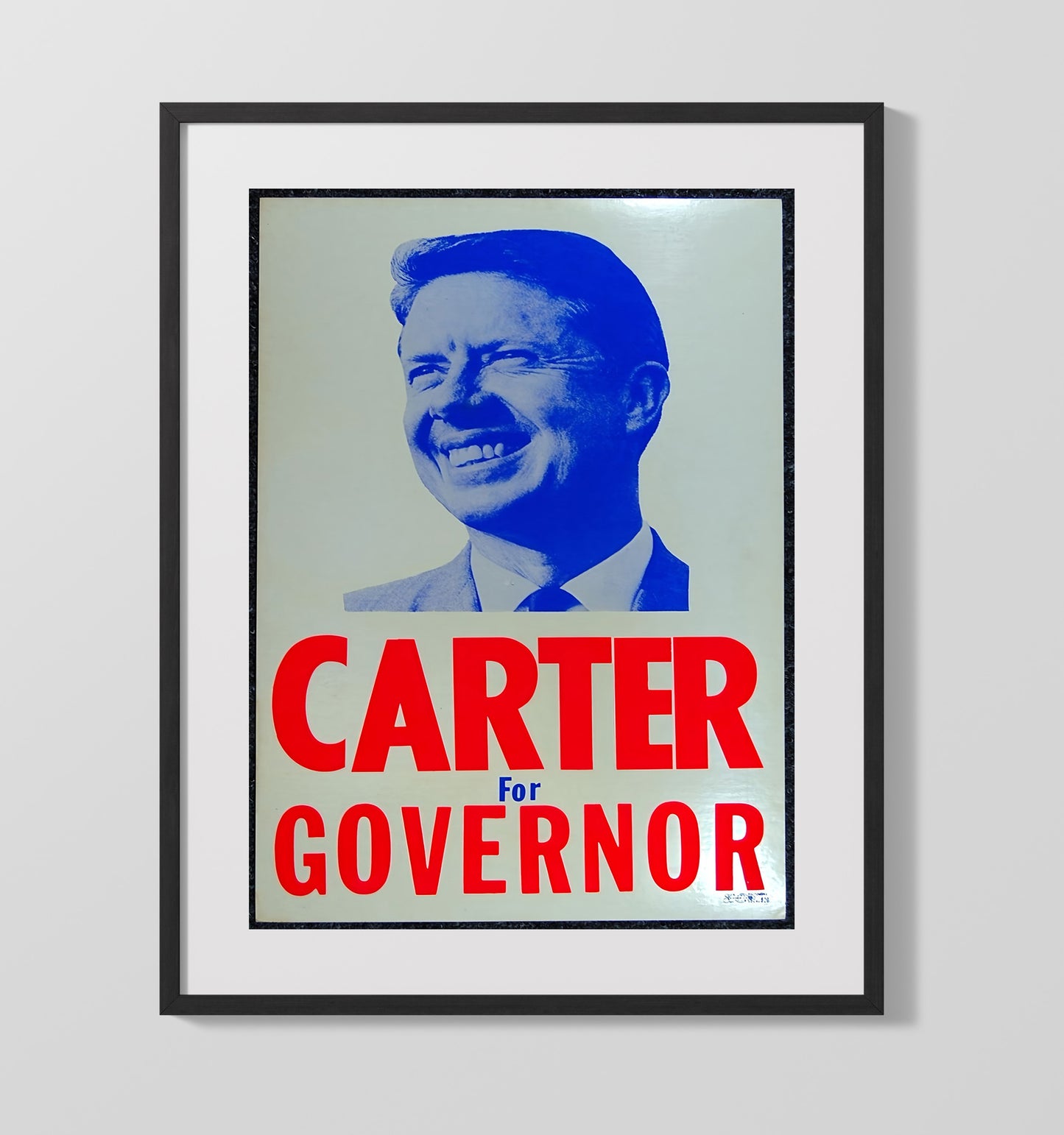 Historical - Political Campaign Poster - Carter For Governor Blue Portrait Design History Wall Art