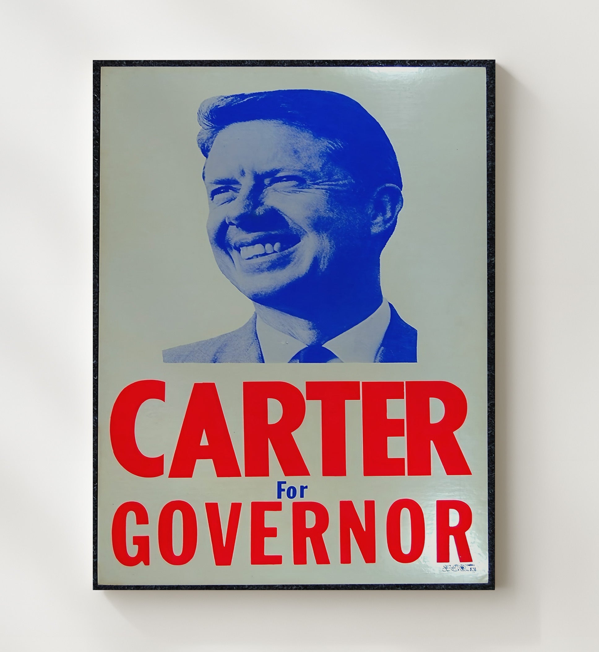 Historical - Political Campaign Poster - Carter For Governor Blue Portrait Design History Wall Art