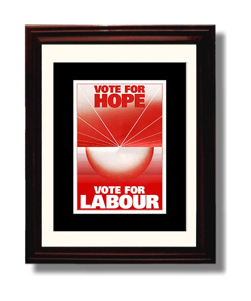 Historical - Political Campaign Poster - Vote For Hope Labour Red Minimalist Design History Wall Art