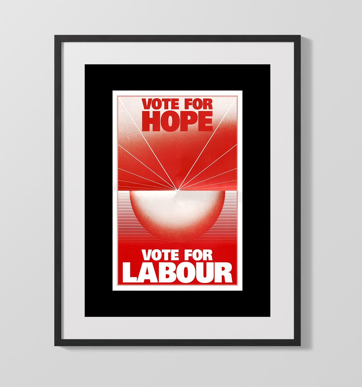 Historical - Political Campaign Poster - Vote For Hope Labour Red Minimalist Design History Wall Art