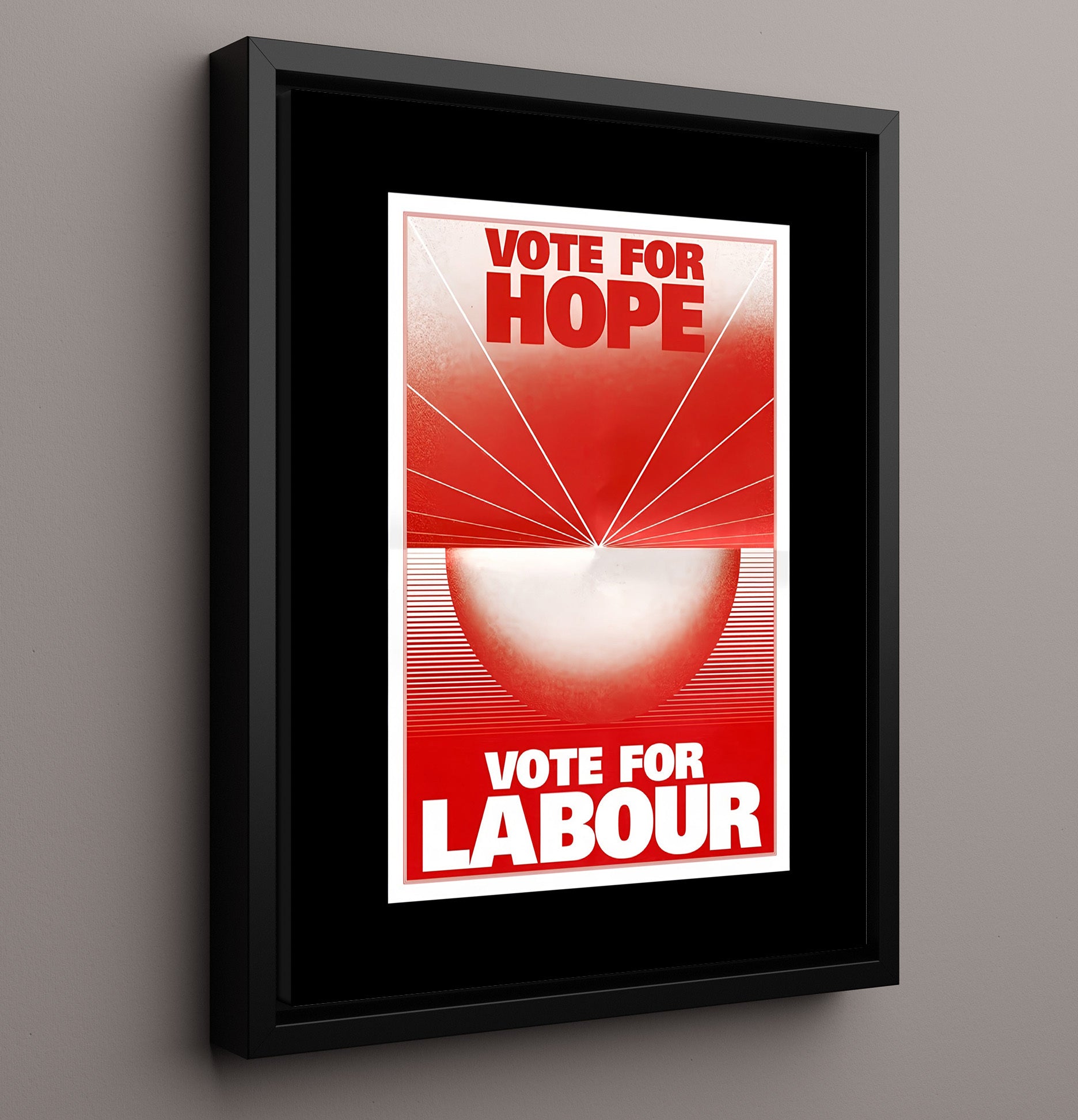 Historical - Political Campaign Poster - Vote For Hope Labour Red Minimalist Design History Wall Art