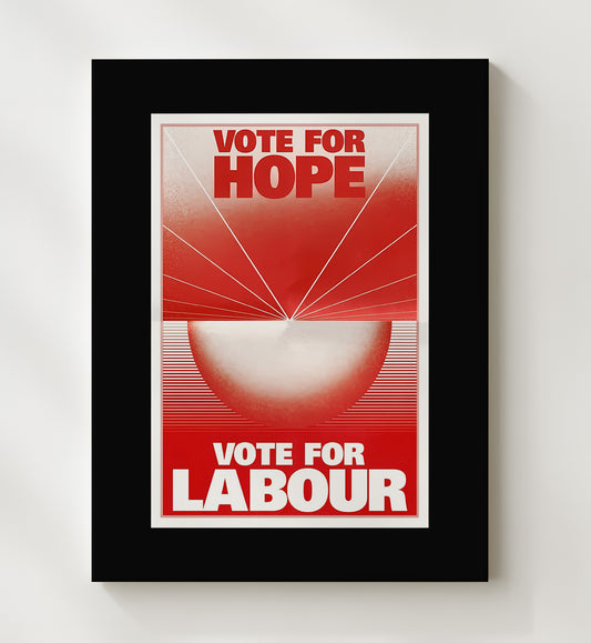 Political Campaign Poster - Vote for Hope Labour Red Minimalist Design 8x10 Canvas history wall art