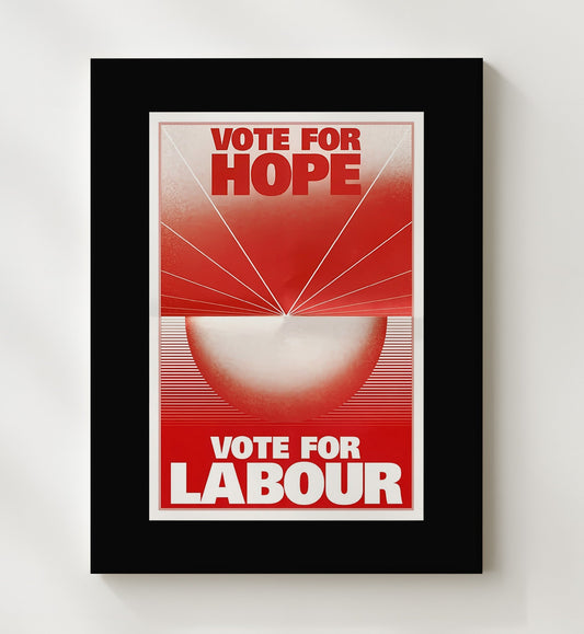 Political Campaign Poster - Vote for Hope Labour Red Minimalist Design 8x10 Canvas history wall art