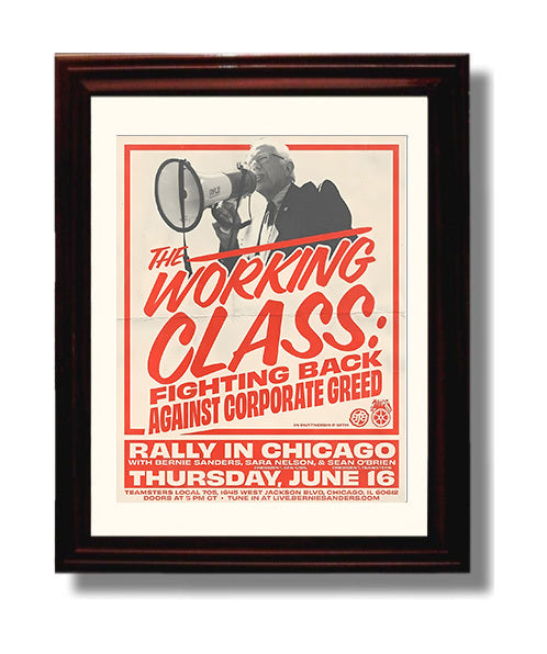 Historical - Political Rally Poster - The Working Class Fighting Back Bernie Sanders Chicago Event History Wall Art