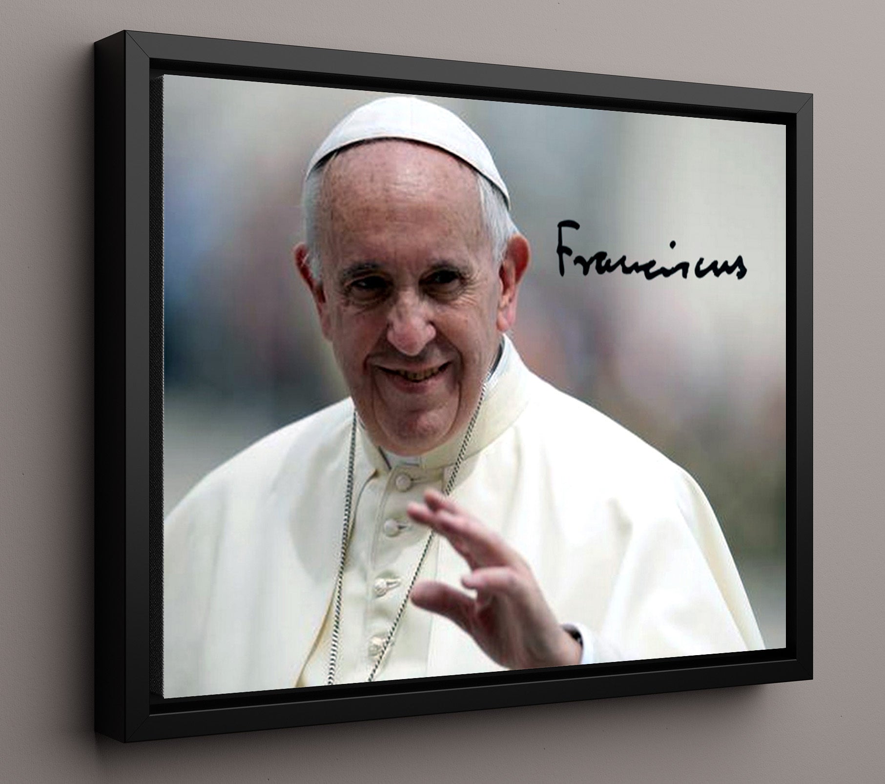 Historical - Pope Francis - Blessing Gesture Portrait - Landscape History Wall Art