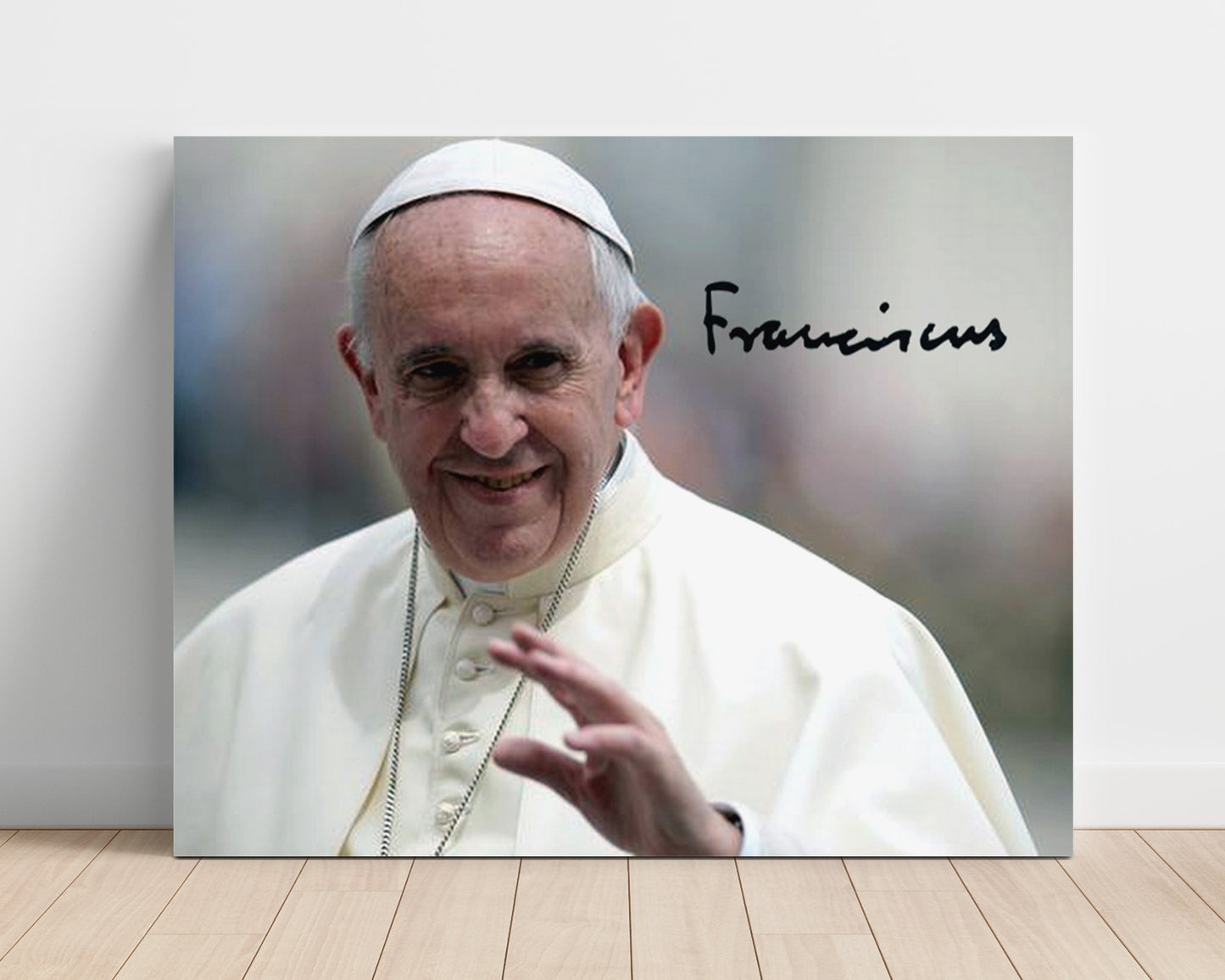 Historical - Pope Francis - Blessing Gesture Portrait - Landscape History Wall Art