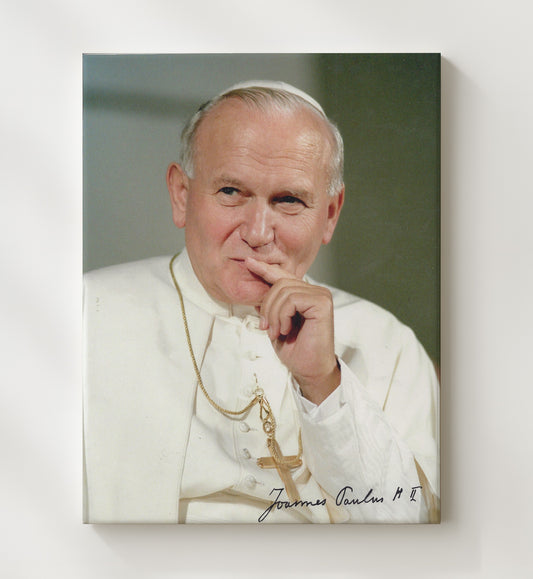 Pope John Paul II - Reflective Vatican 1980s 8x10 Canvas history wall art