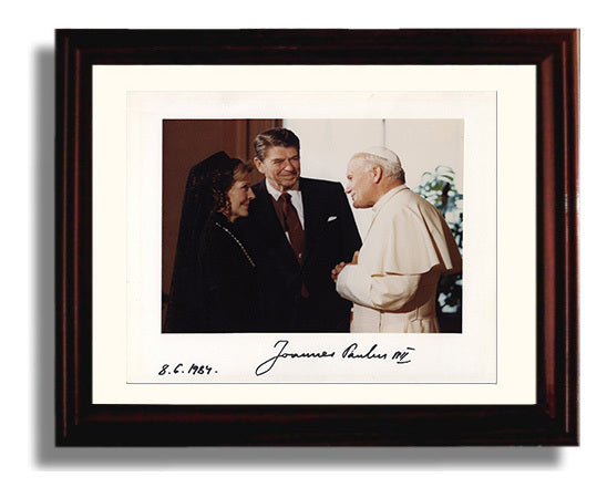 Historical - Pope John Paul Ii And Ronald Reagan - Vatican Meeting 1984 - Landscape History Wall Art