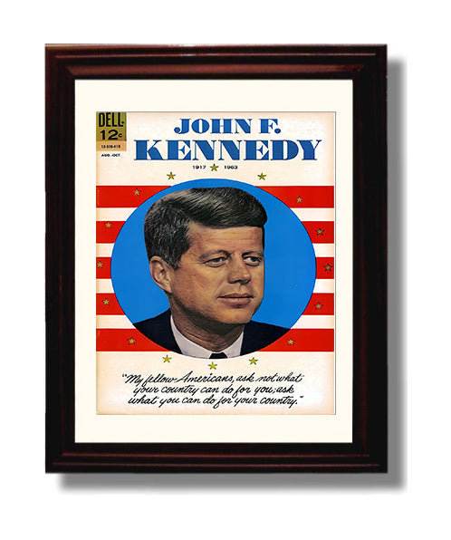 Historical - Presidential Tribute Poster - John F. Kennedy Memorial Portrait 1917-1963 History Wall Art