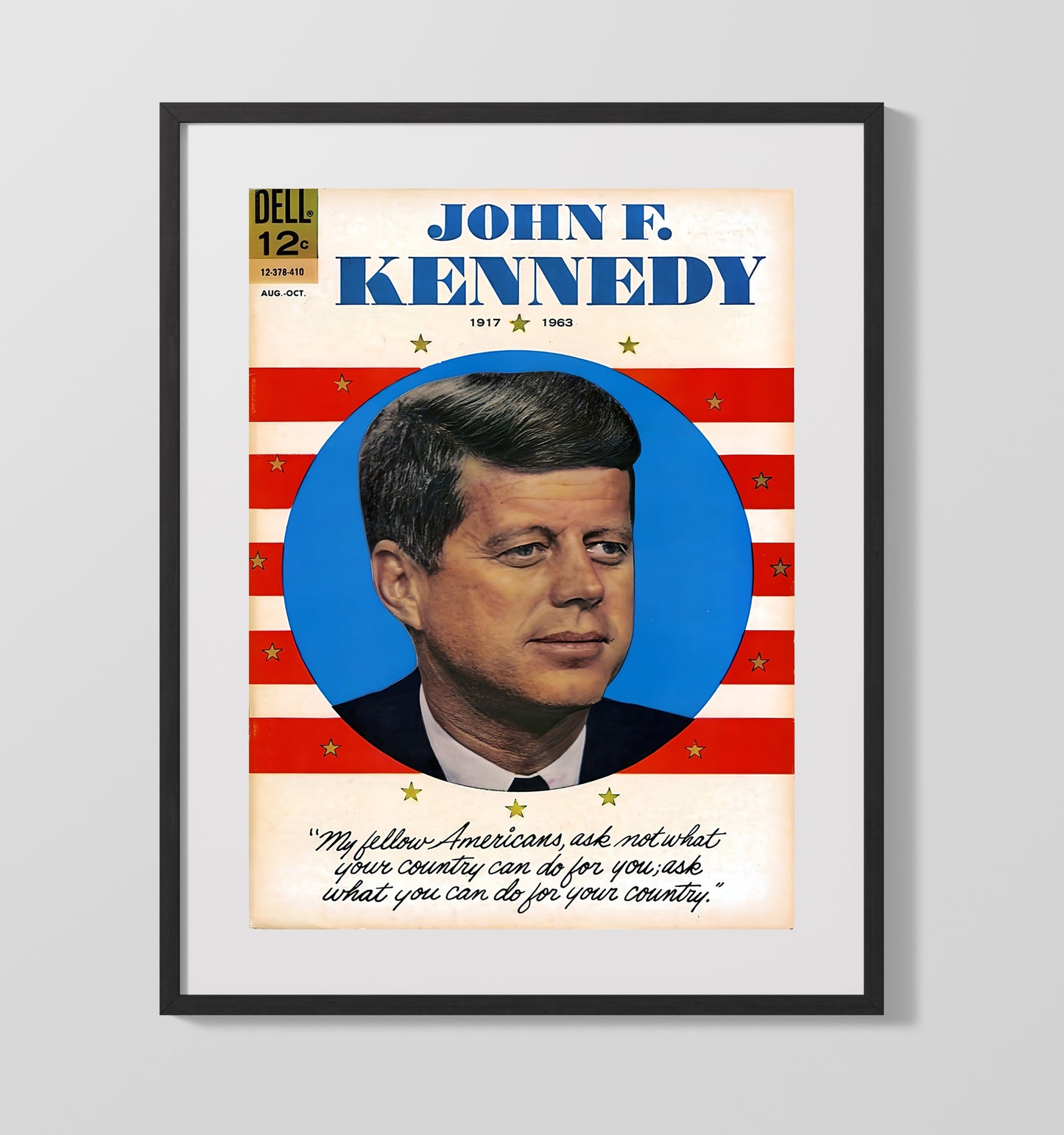 Historical - Presidential Tribute Poster - John F. Kennedy Memorial Portrait 1917-1963 History Wall Art