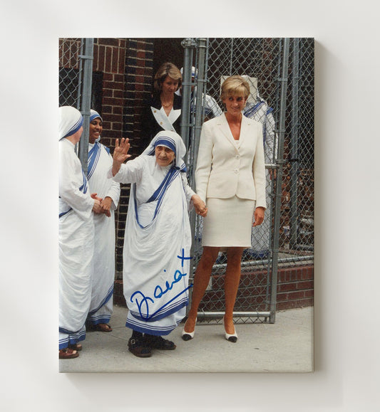 Princess Diana and Mother Teresa - Humanitarian Visit 1990s 8x10 Canvas history wall art
