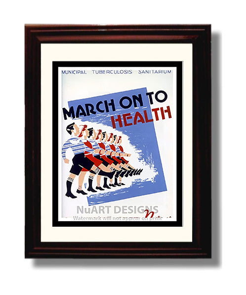 Historical - Public Health Poster - March On To Health Tuberculosis Campaign History Wall Art