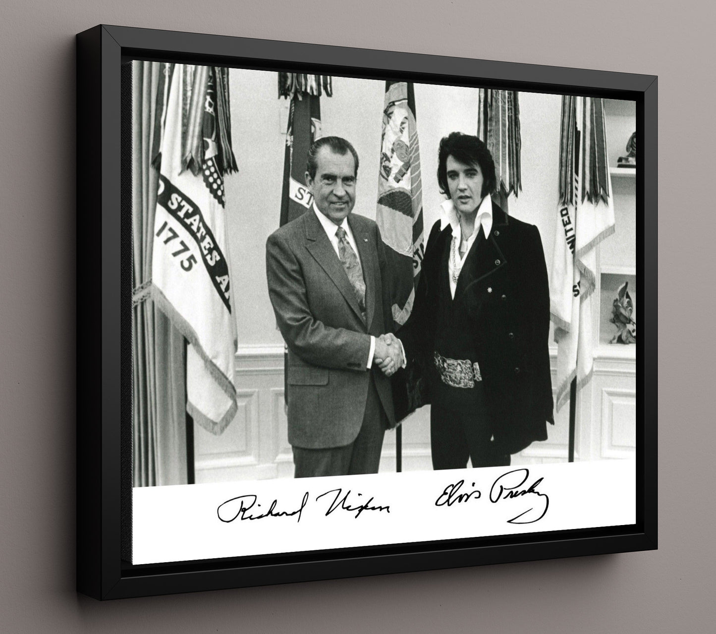 Historical - Richard Nixon And Elvis Presley - White House Handshake 1970  - Landscape History Wall Art