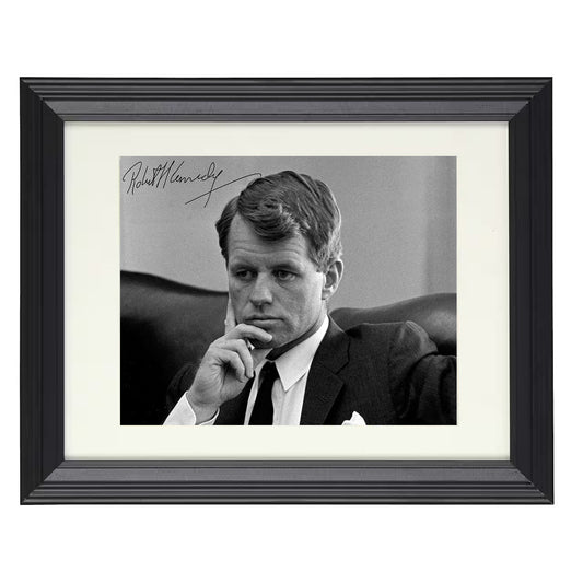 Robert F. Kennedy - Deep in Thought - Framed Print - 8x10 Beveled Frame