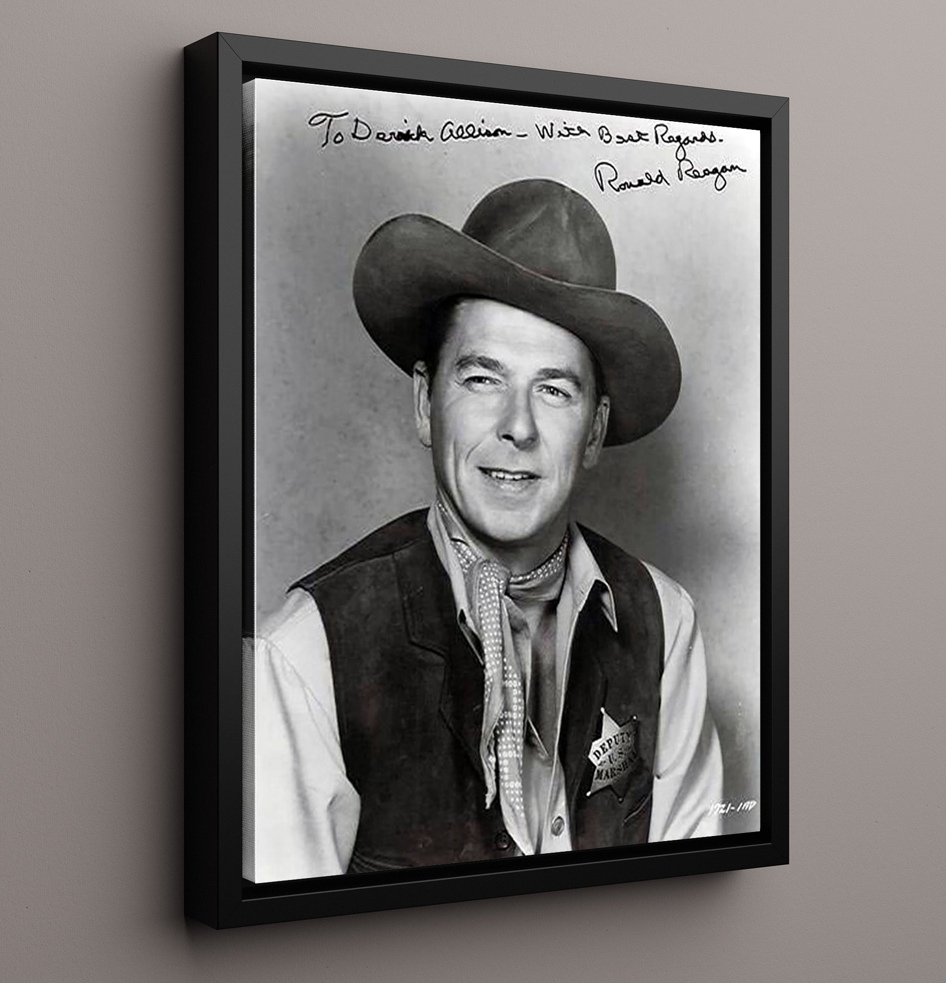 Historical - Ronald Reagan - Western Film Era Portrait 1940S History Wall Art