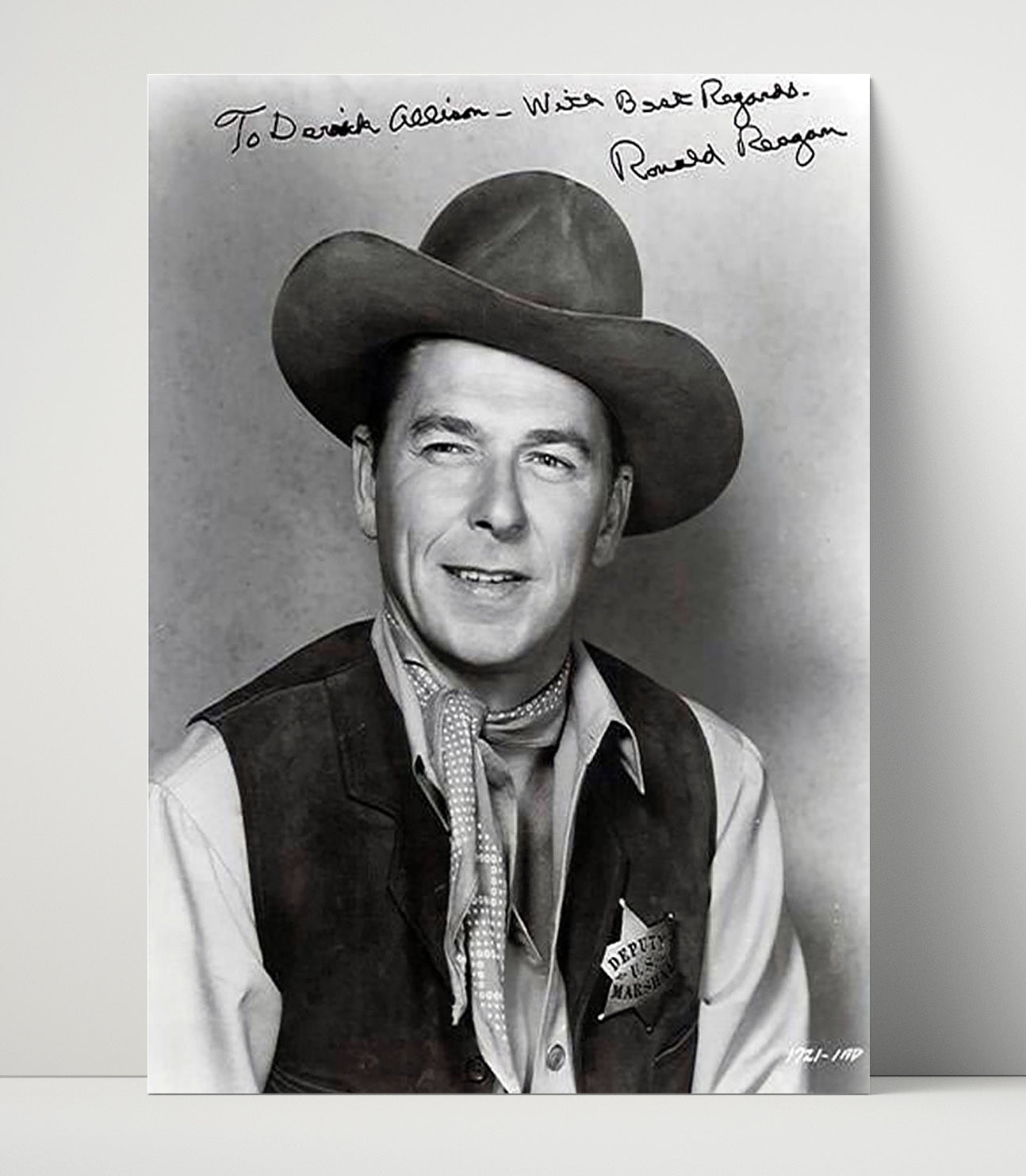 Historical - Ronald Reagan - Western Film Era Portrait 1940S History Wall Art