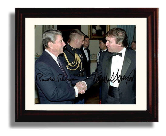 Historical - Ronald Reagan And Donald Trump - White House Reception Meeting 1987 - Landscape History Wall Art