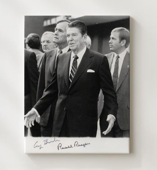 Ronald Reagan and George H. W. Bush - Official Engagement 1980s 8x10 Canvas history wall art