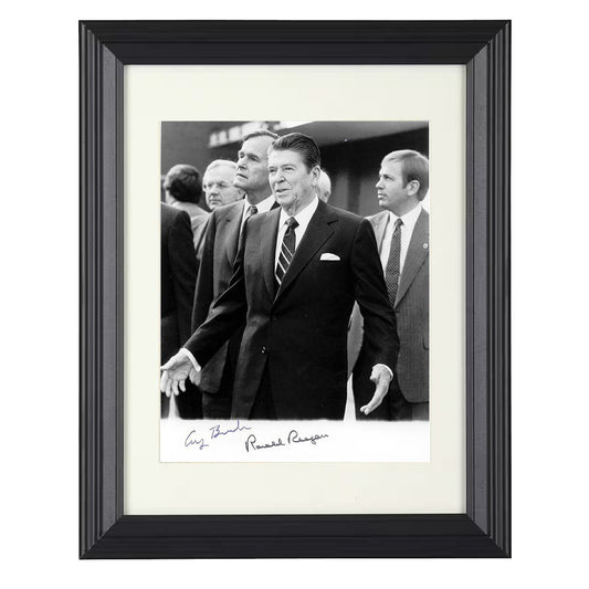 Ronald Reagan and George H. W. Bush - Official Engagement 1980s 8x10 Beveled Frame history wall art