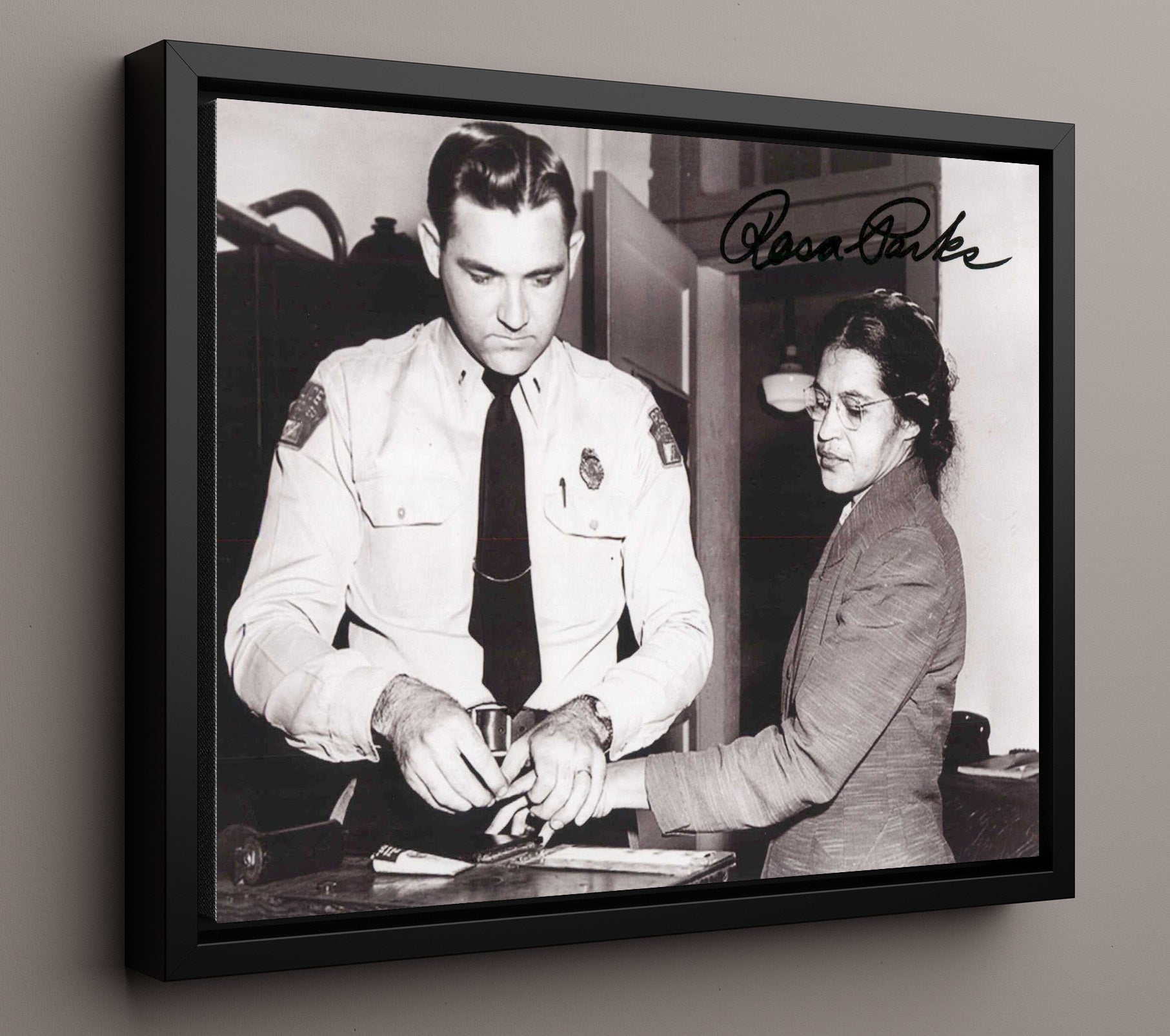 Historical - Rosa Parks - Fingerprinted For Civil Disobedience 1955  - Landscape History Wall Art