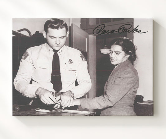 Rosa Parks - Fingerprinted for Civil Disobedience 1955 8x10 Canvas history wall art