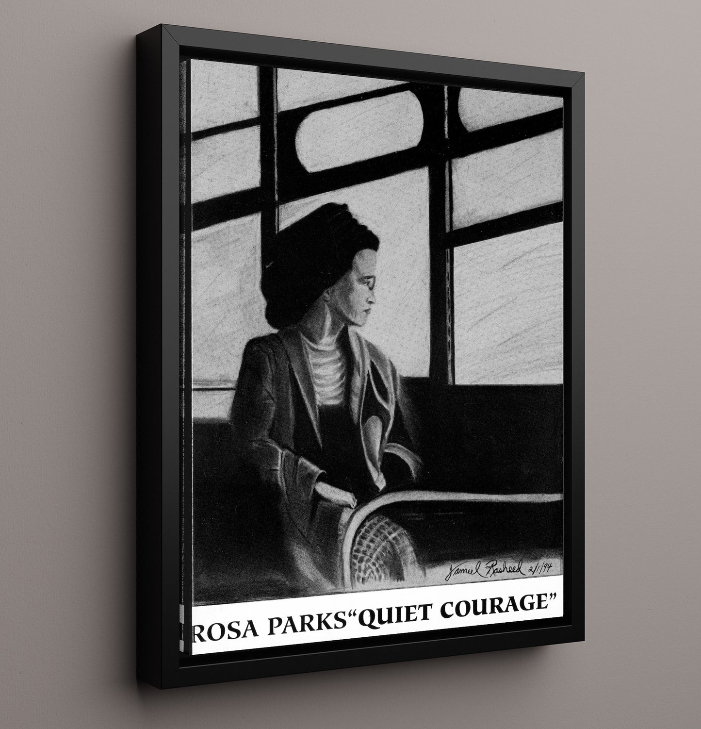 Historical - Rosa Parks - Quiet Courage Bus Portrait 1955 History Wall Art