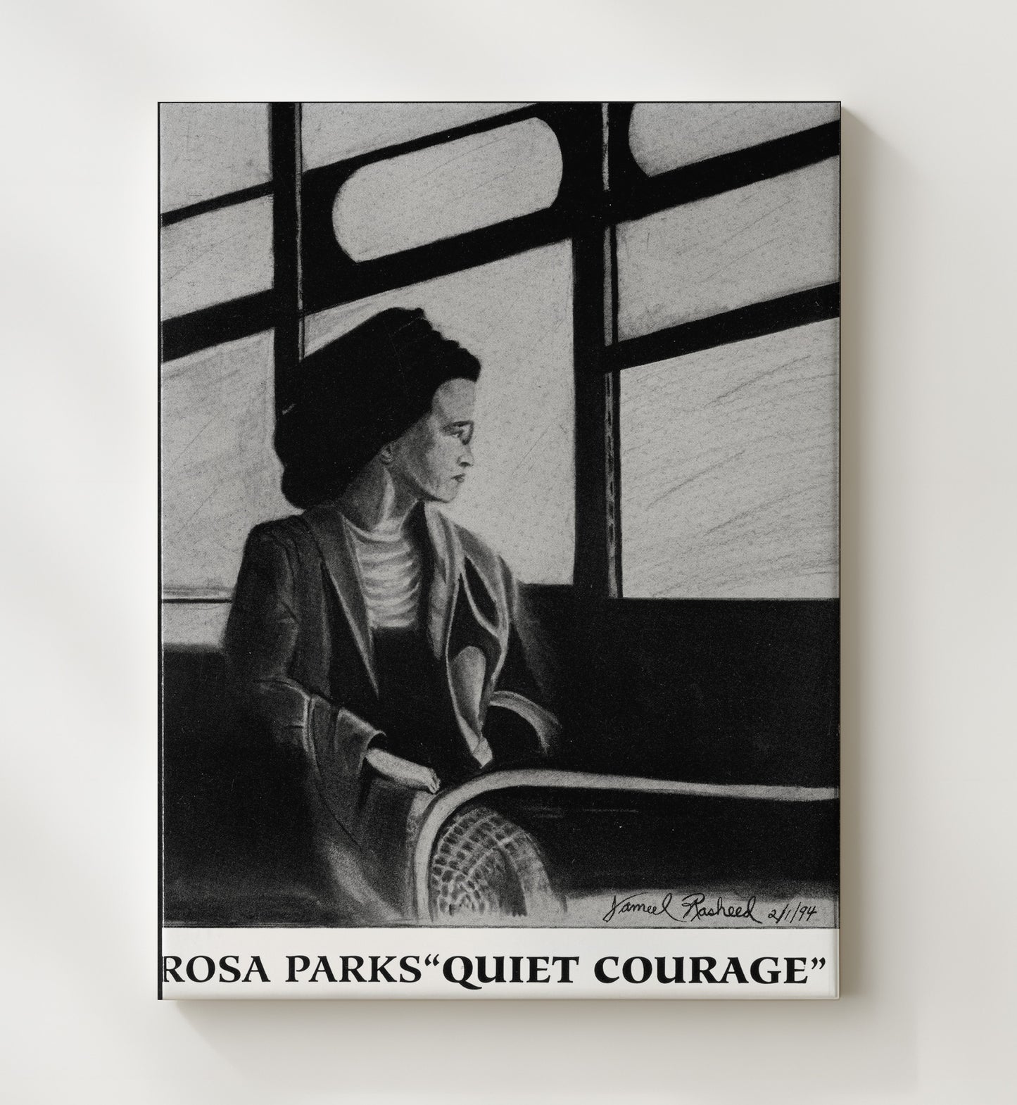 Historical - Rosa Parks - Quiet Courage Bus Portrait 1955 History Wall Art