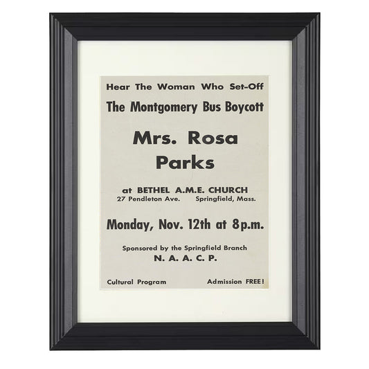 Rosa Parks - Springfield NAACP Speech Poster 1956 8x10 Beveled Frame history wall art