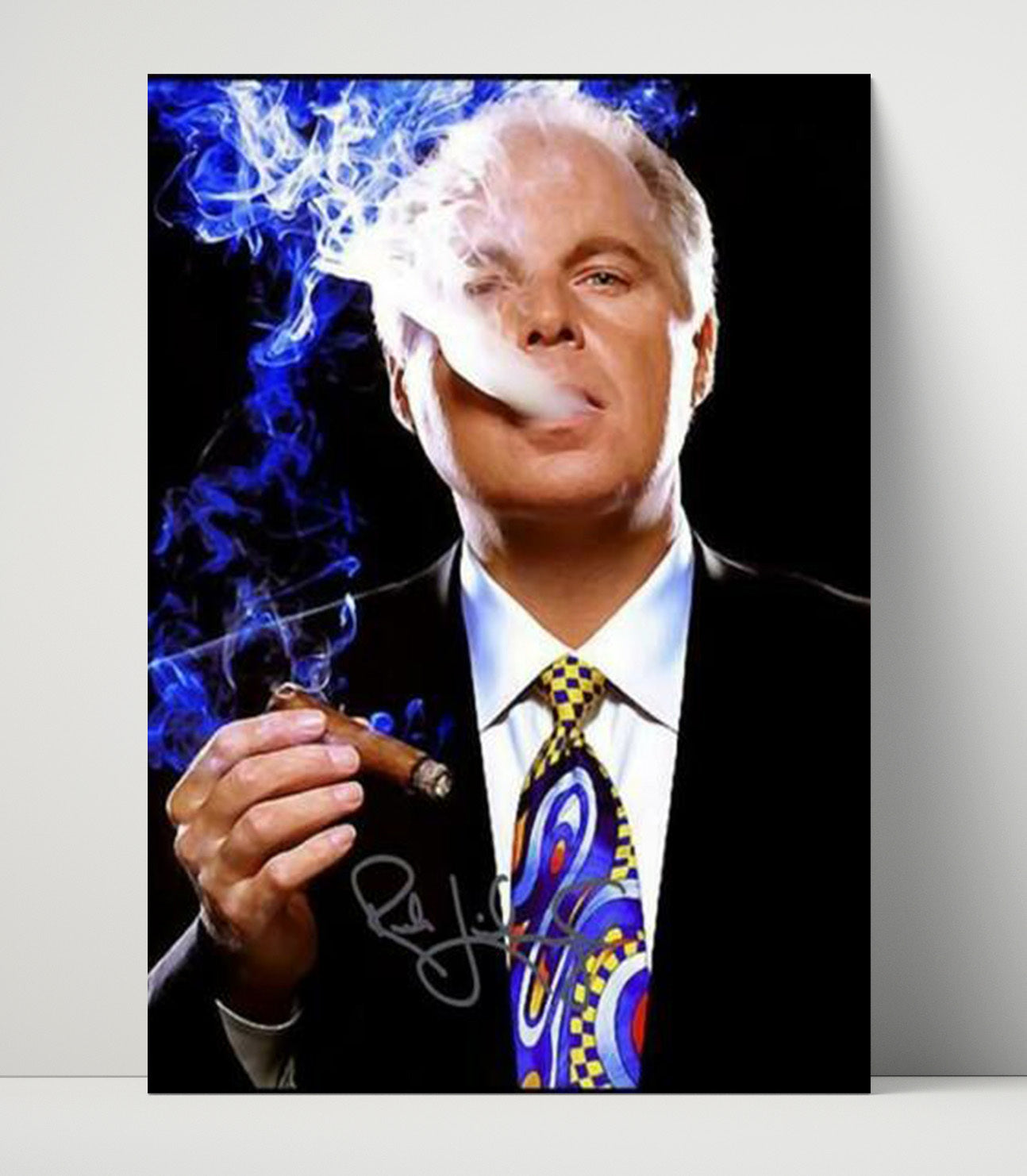 Historical - Rush Limbaugh - Cigar Portrait 2000S History Wall Art