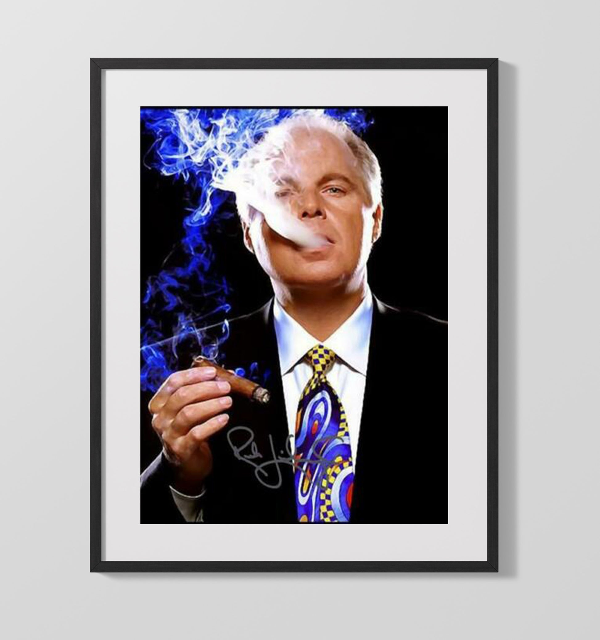 Historical - Rush Limbaugh - Cigar Portrait 2000S History Wall Art