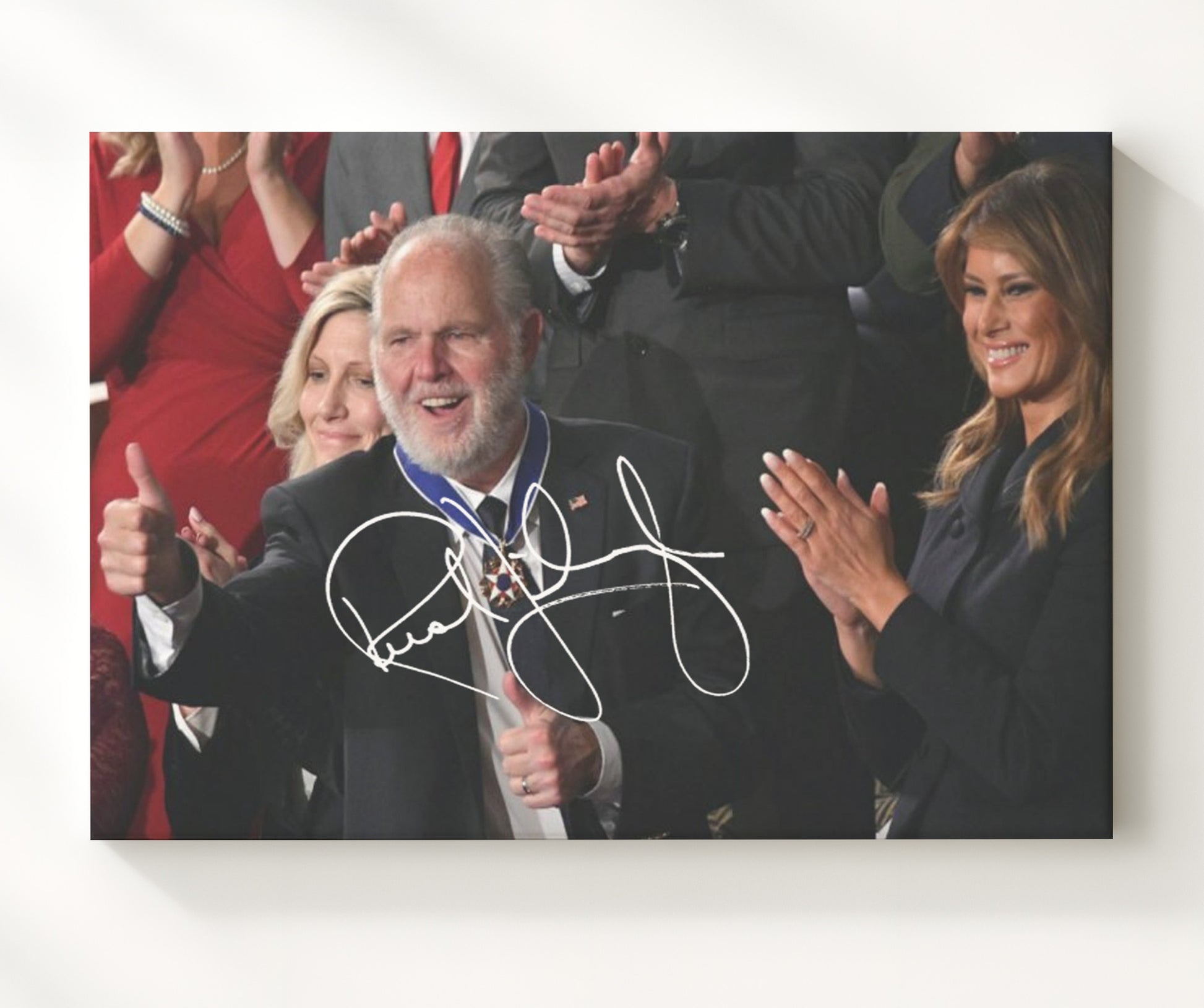 Historical - Rush Limbaugh - Presidential Medal Of Freedom Ceremony 2020 - Landscape History Wall Art
