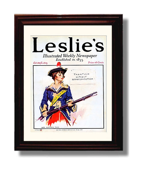 Historical - Suffrage Poster - Votes For Women Taxation Without Representation Illustration History Wall Art