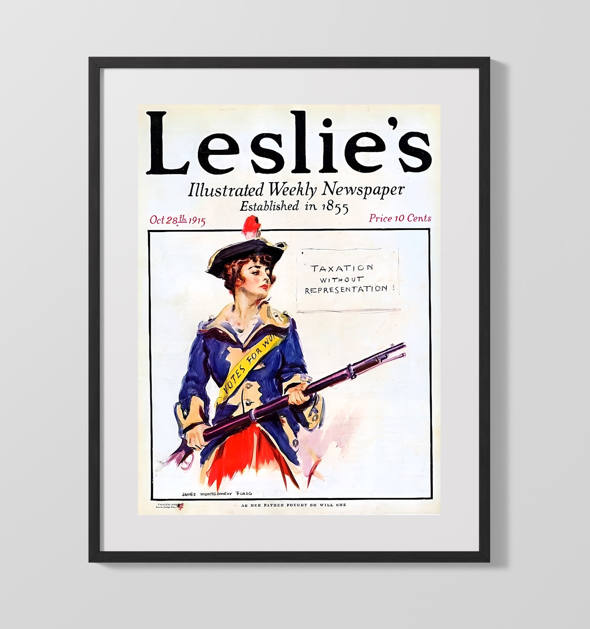 Historical - Suffrage Poster - Votes For Women Taxation Without Representation Illustration History Wall Art