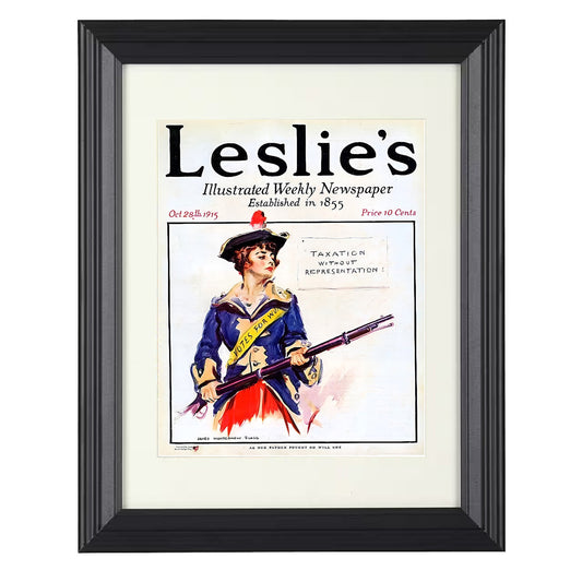 Suffrage Poster - Votes for Women Taxation Without Representation Illustration 8x10 Beveled Frame history wall art