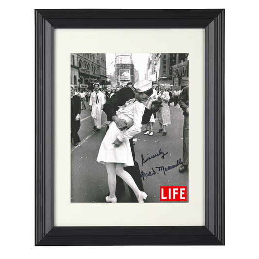 Times Square V-J Day Kiss - Alfred Eisenstaedt Photo 1945 8x10 Beveled Frame history wall art