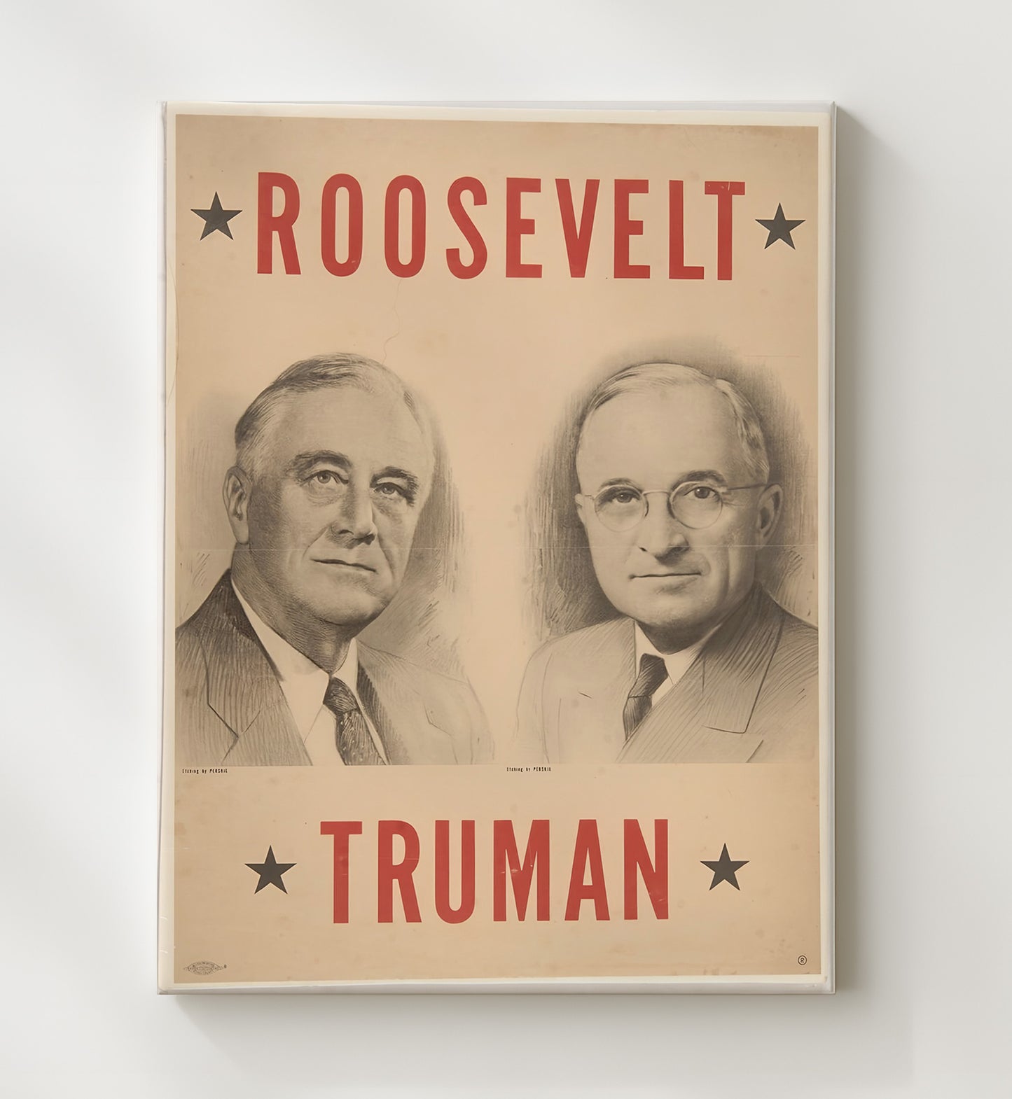 Historical - U.S. Election Poster - Franklin Roosevelt And Harry Truman Campaign Portrait History Wall Art
