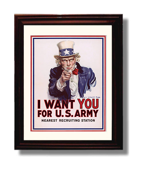 Historical - Uncle Sam - I Want You U.S. Army Recruitment Poster 1917 History Wall Art