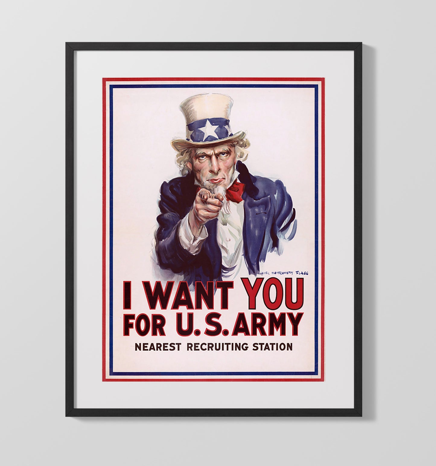 Historical - Uncle Sam - I Want You U.S. Army Recruitment Poster 1917 History Wall Art