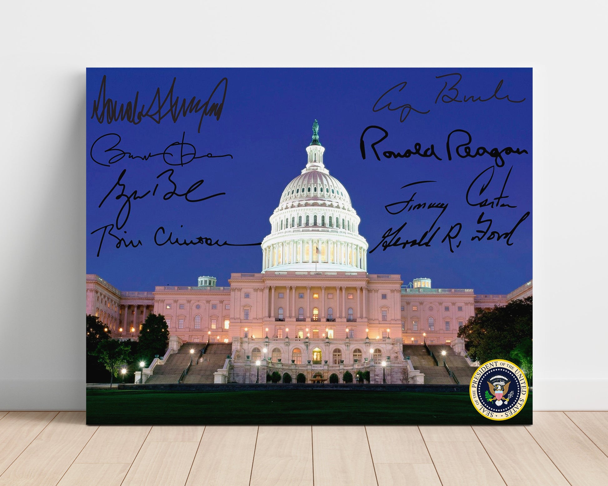 Historical - United States Capitol - Evening Illumination - Landscape History Wall Art