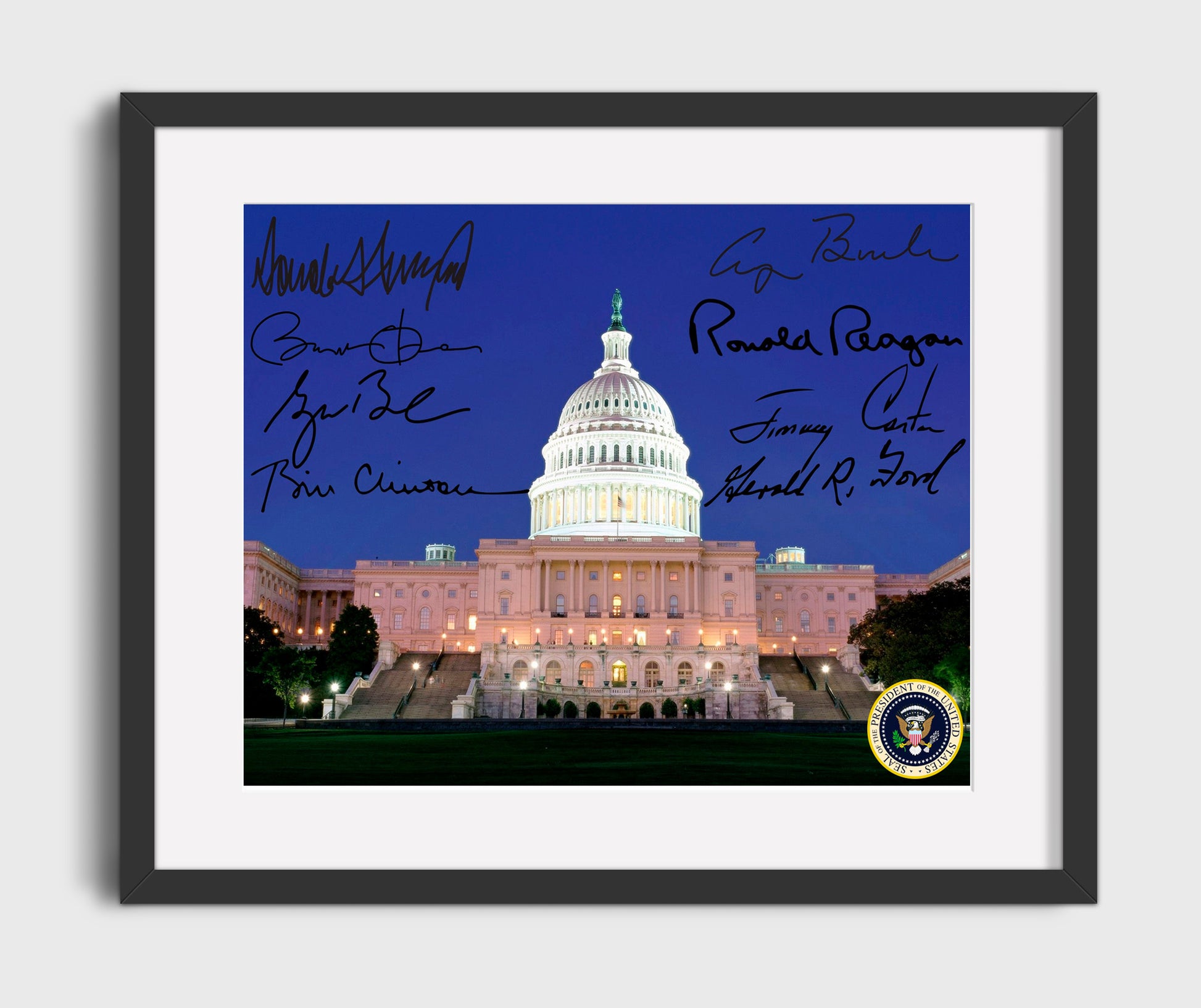 Historical - United States Capitol - Evening Illumination - Landscape History Wall Art
