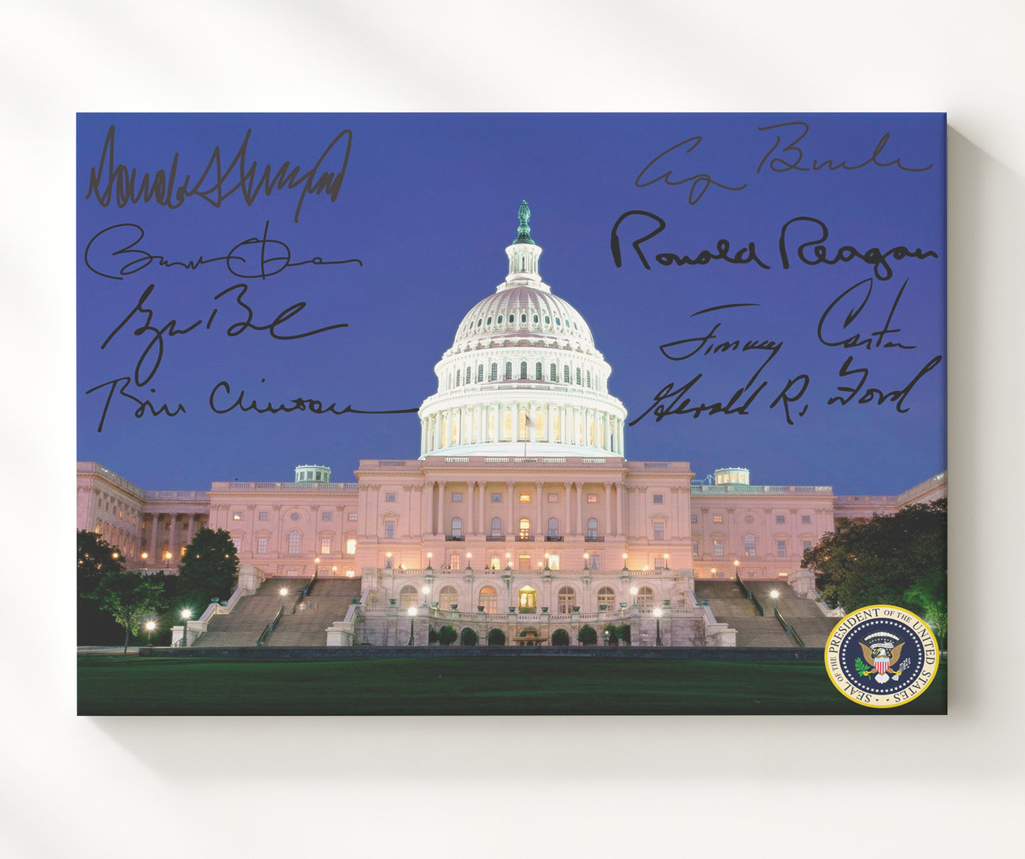 Historical - United States Capitol - Evening Illumination - Landscape History Wall Art