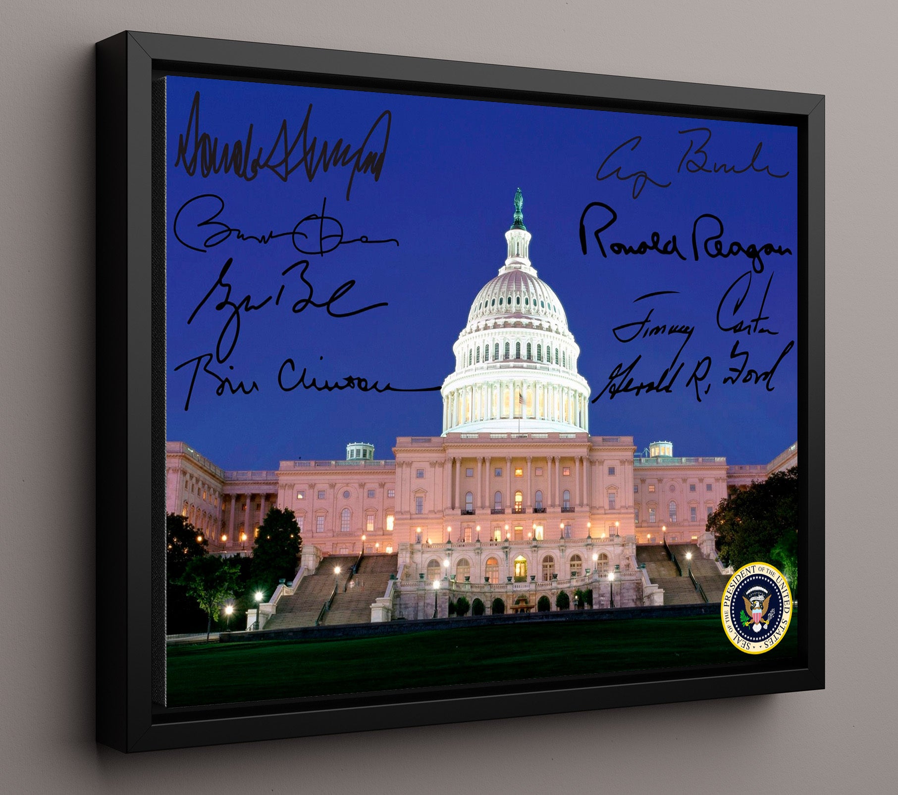 Historical - United States Capitol - Evening Illumination - Landscape History Wall Art