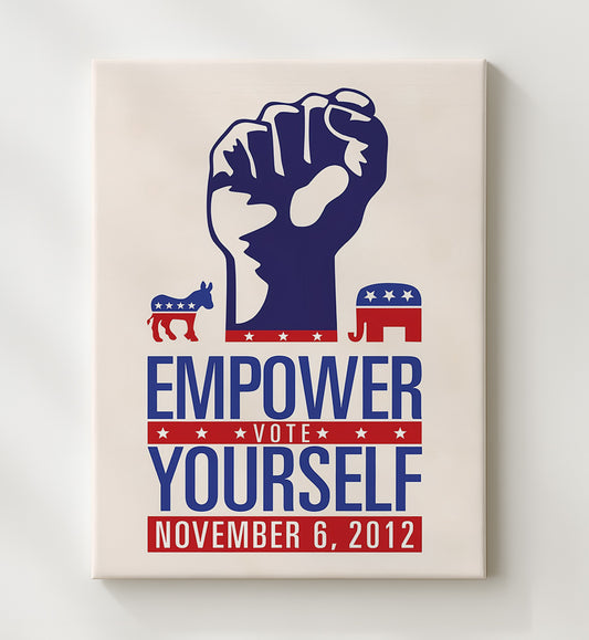 Voter Empowerment Poster - Empower Yourself Vote - U.S. Political Symbols 2012 8x10 Canvas history wall art