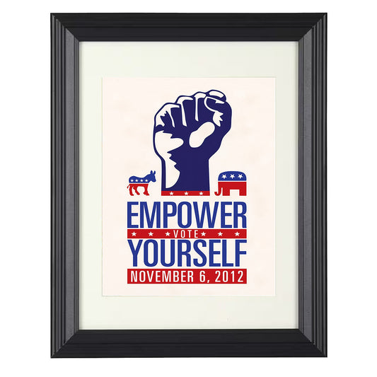 Voter Empowerment Poster - Empower Yourself Vote - U.S. Political Symbols 2012 8x10 Beveled Frame history wall art