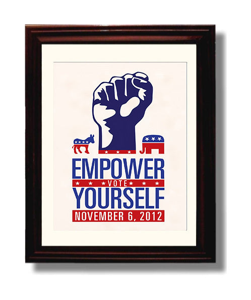 Historical - Voter Empowerment Poster - Empower Yourself Vote Us Political Symbols 2012 History Wall Art